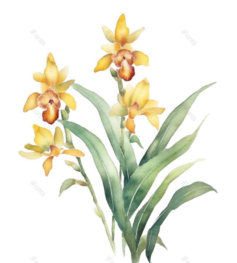 装饰图片,清新元素,浪漫PNG,彩绘花免抠素材